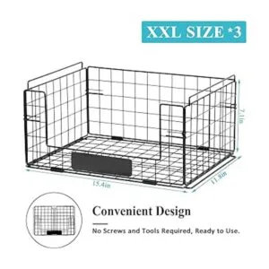 Paquete de 3 cestas apilables de alambre con asas para_2