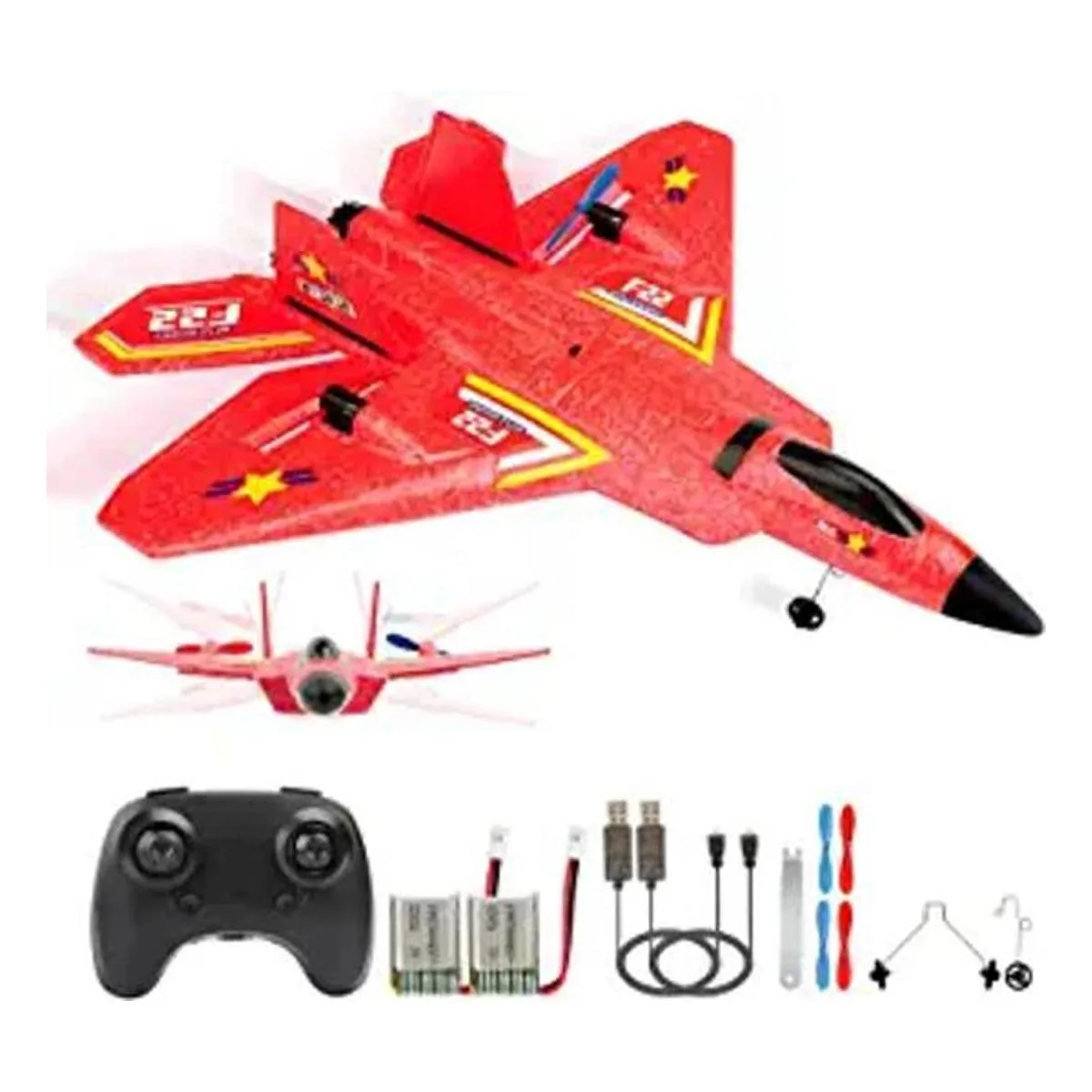 Avión de control remoto RTF F22 Raptor 2.4 GHz 6 ejes_1