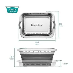 BROOKSTONE 1 unidad 11 galones cesta plegable de gran_6