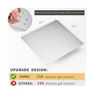 BESy Cabezal de ducha efecto lluvia cuadrado de acero_4