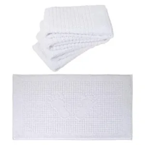 Juego de 4 alfombrillas de baño de algodón para baño_1