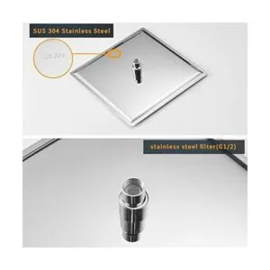 BESy Cabezal de ducha efecto lluvia cuadrado de acero_5