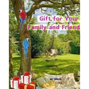 XKFLAUHM 1 par de estatuas de loros de resina realista_4