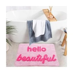 Hello Beautiful Tapete de baño rosa claro color_6