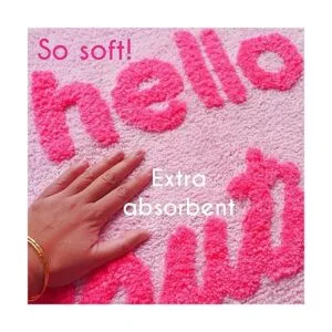 Hello Beautiful Tapete de baño rosa claro color_2