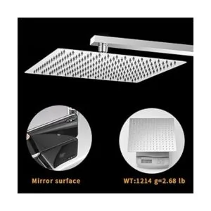 BESy Cabezal de ducha efecto lluvia cuadrado de acero_6