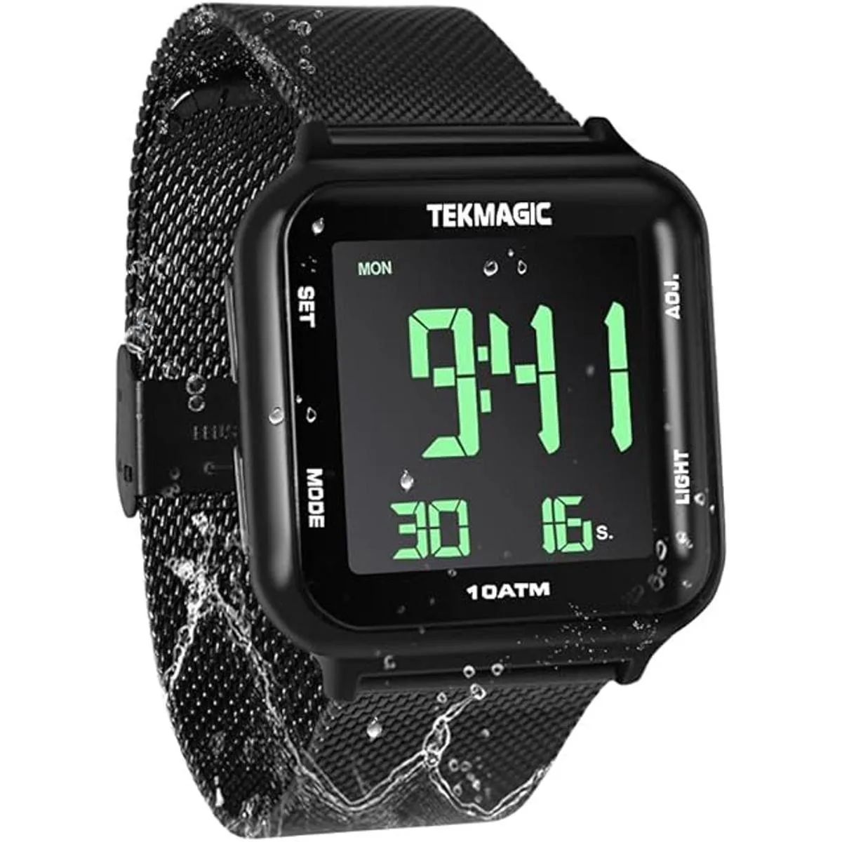 Reloj de buceo luminoso impermeable de 328.1 ft con correa_1