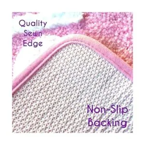 Hello Beautiful Tapete de baño rosa claro y coral durazno_6