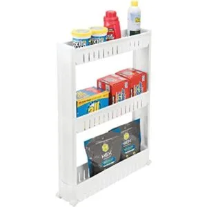 mDesign Carro de plástico delgado con ruedas para_1