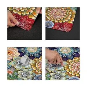 Alfombras de cocina coloridas y bohemias florales para_4