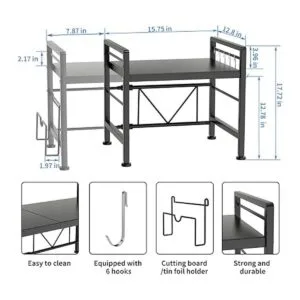 YIUKEA Estante extensible para horno de microondas_6
