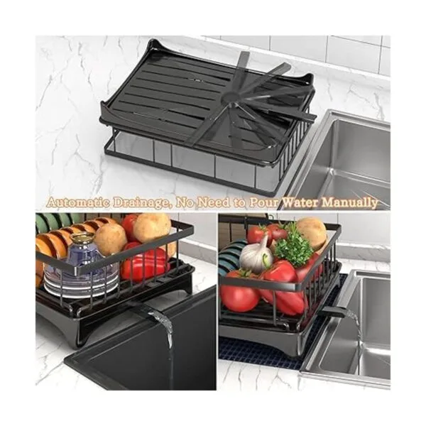 Godboat Dish Drying Rack with Drainboard 2Tier Dish Racks_3