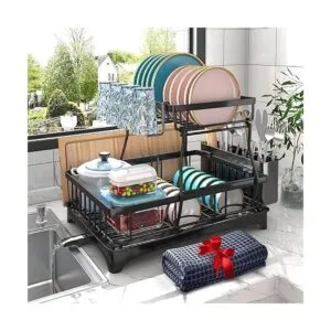 Godboat Dish Drying Rack with Drainboard 2Tier Dish Racks_6