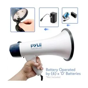 Pyle Megaphone altavoz PA Bullhorn con sirena_3