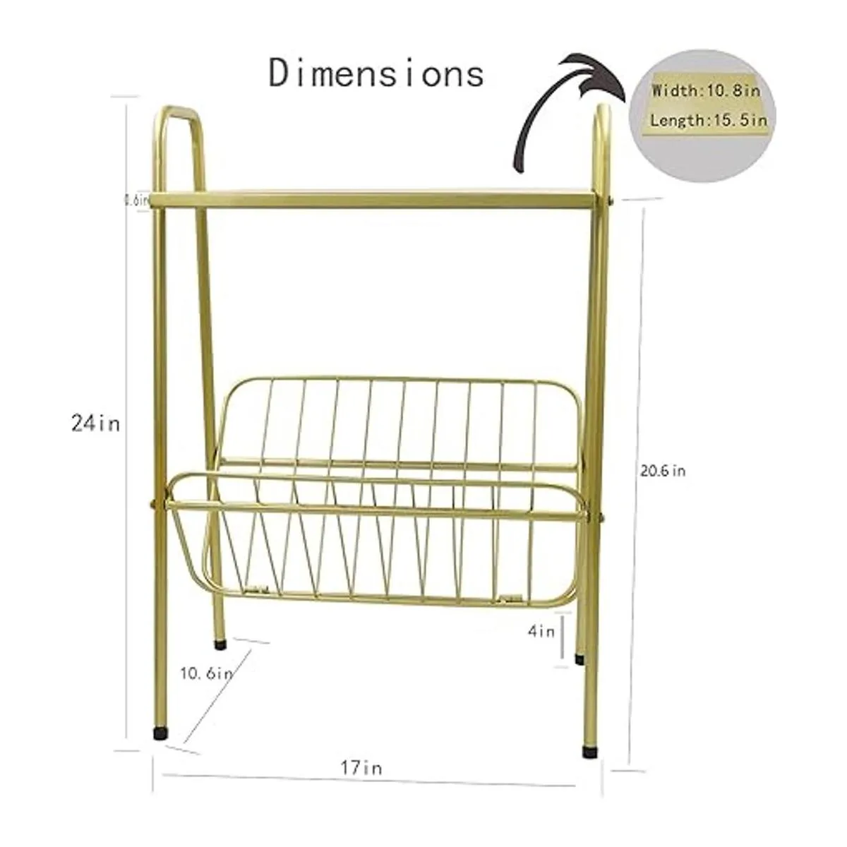 jbikao Mesa auxiliar dorada mesa decorativa con soporte_3