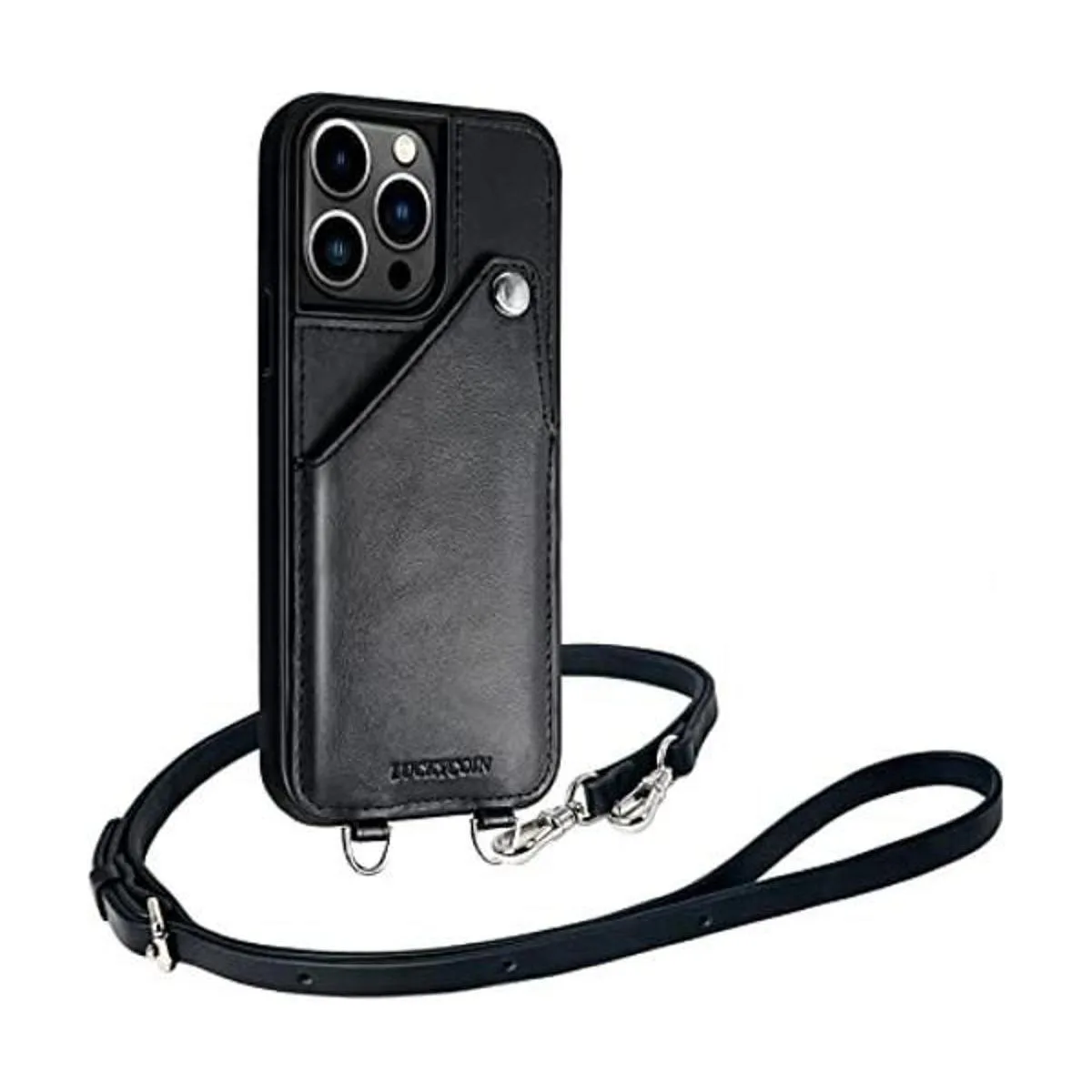 LUCKYCOIN Funda cruzada para iPhone 13 Pro con correa de_1