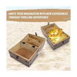 Nautical Cove Cofre del tesoro pirata con cerradura de_5