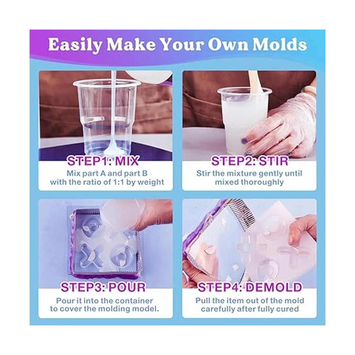 LETS RESIN Kit de fabricación de moldes de silicona_6
