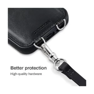 LUCKYCOIN Funda de piel cruzada para iPhone 13 de piel_4