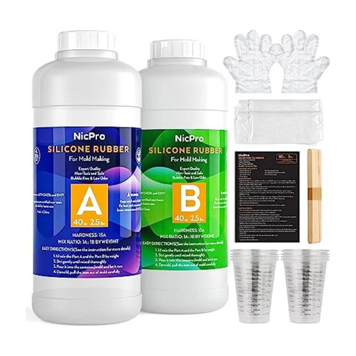 Nicpro Kit de fabricación de moldes de silicona de 15 A 5_1