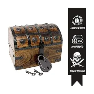 Nautical Cove Cofre del tesoro pirata con cerradura de_2