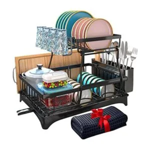 Godboat Dish Drying Rack with Drainboard 2Tier Dish Racks_1