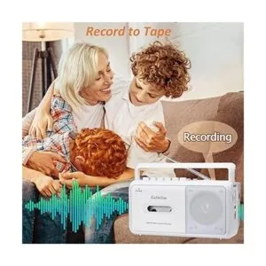 Gelielim Reproductor de casetes retro Boombox estéreo_3