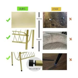 jbikao Mesa auxiliar dorada mesa decorativa con soporte_5