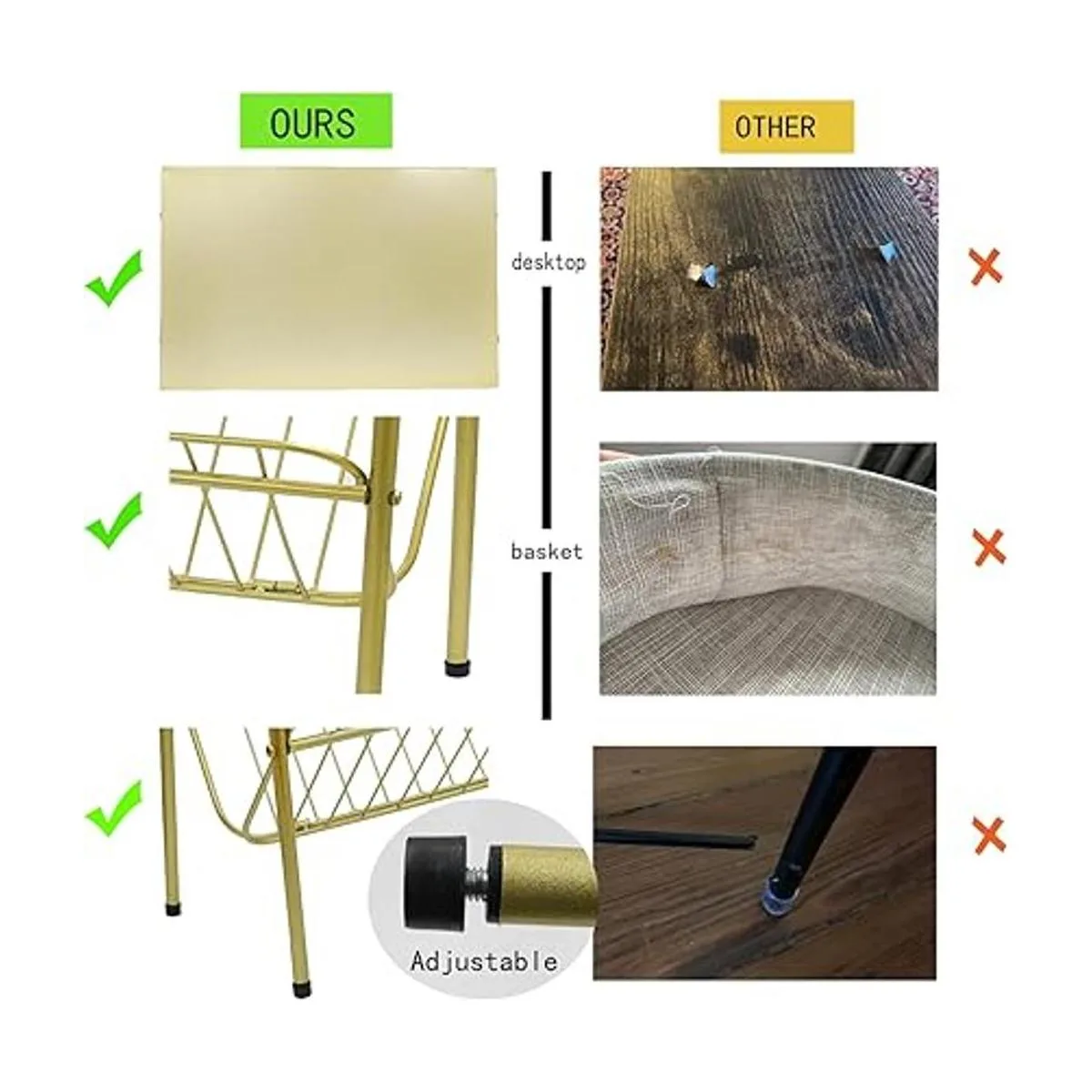 jbikao Mesa auxiliar dorada mesa decorativa con soporte_5