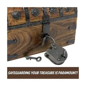 Nautical Cove Cofre del tesoro pirata con cerradura de_4