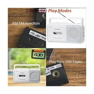 Gelielim Reproductor de casetes retro Boombox estéreo_2