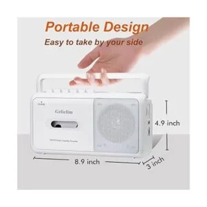 Gelielim Reproductor de casetes retro Boombox estéreo_6