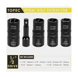 Topec 5 piezas de extracción de tuercas de edición_2