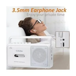 Gelielim Reproductor de casetes retro Boombox estéreo_4
