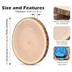 Rebanadas de madera grandes 4 piezas de 12 a 14 pulgadas_2