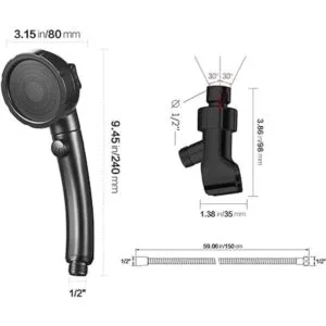 KAIYING Cabezal de ducha de mano de alta presión con_6