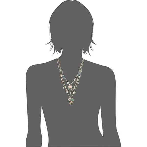 Betsey Johnson Collar de ilusión de corazón de flores_3