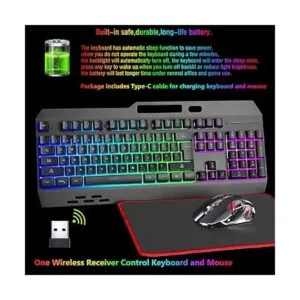 Teclado y ratón inalámbrico RGB para juegos teclado_4