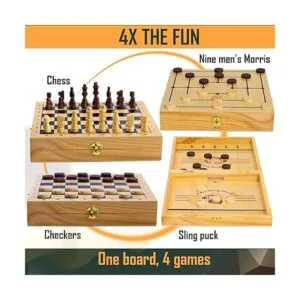 Juego de mesa 4 en 1 Juego de tablero de ajedrez de_2