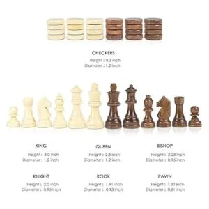 AMEROUS Juego magnético de ajedrez y damas de madera_6