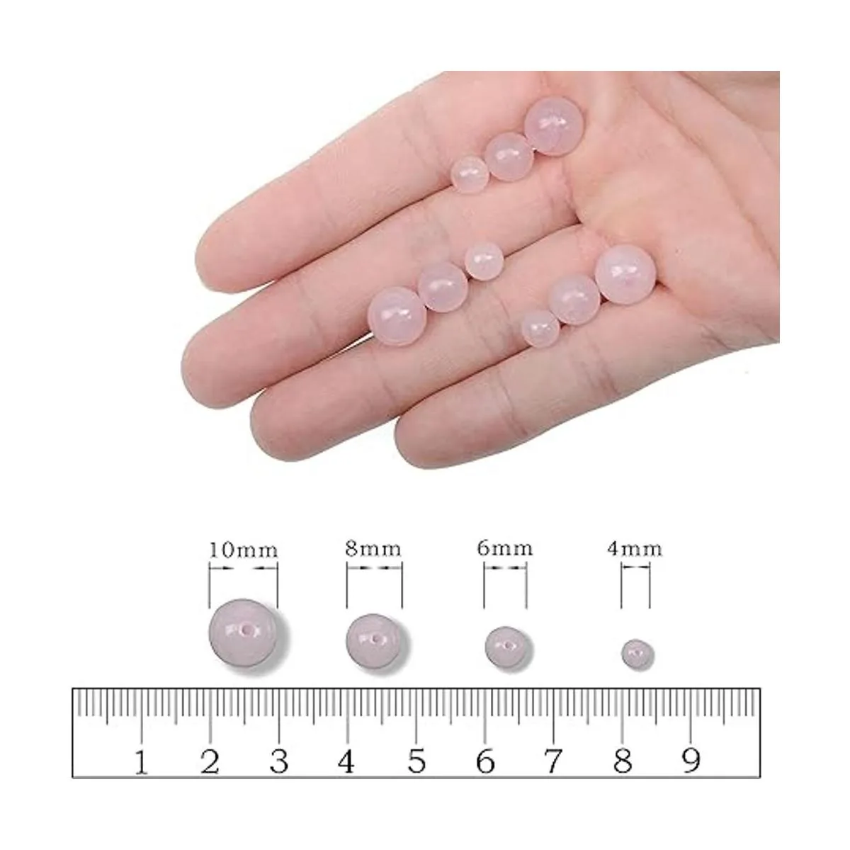 GorgGorho 480 cuentas redondas naturales de piedra_5