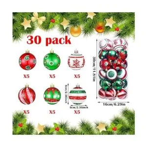30 piezas de adornos de bolas de Navidad para colgar en_2