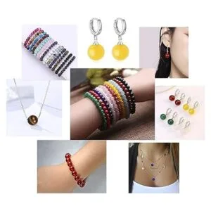 GorgGorho 480 cuentas redondas naturales de piedra_6