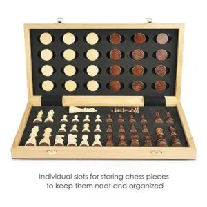 AMEROUS Juego magnético de madera de 15 pulgadas 2 reinas_4