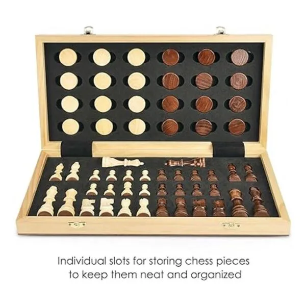 AMEROUS Juego magnético de madera de 15 pulgadas 2 reinas_4