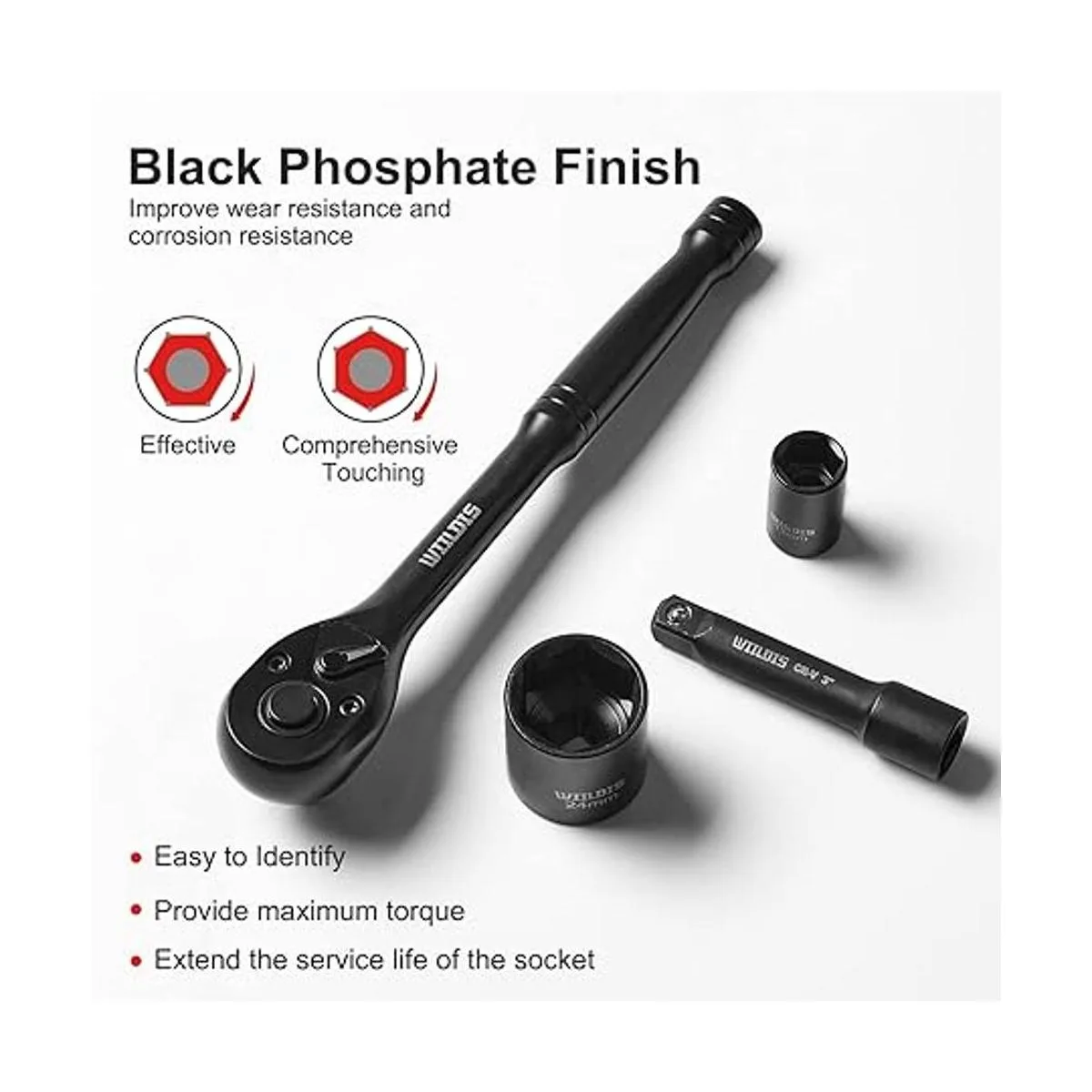 WIILDIS Juego de llaves de impacto 33 piezas juego de_4