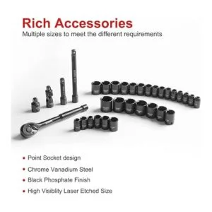 WIILDIS Juego de llaves de impacto 33 piezas juego de_3