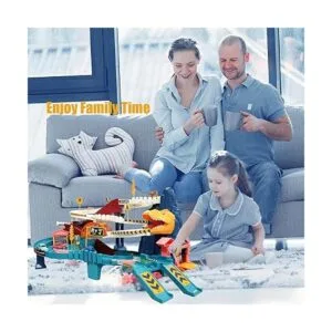 Rampa de coche de juguete diseño de dinosaurios colinas_6