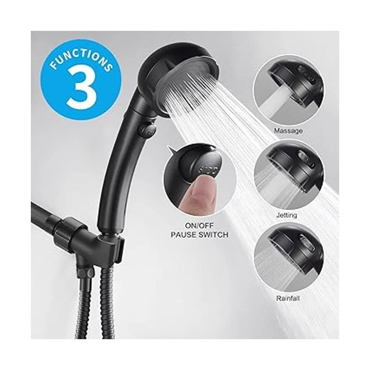 KAIYING Cabezal de ducha de mano de alta presión con_2