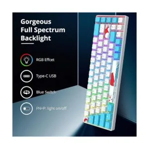 Owpkeenthy Teclado mecánico para juegos con cable 65 con_4